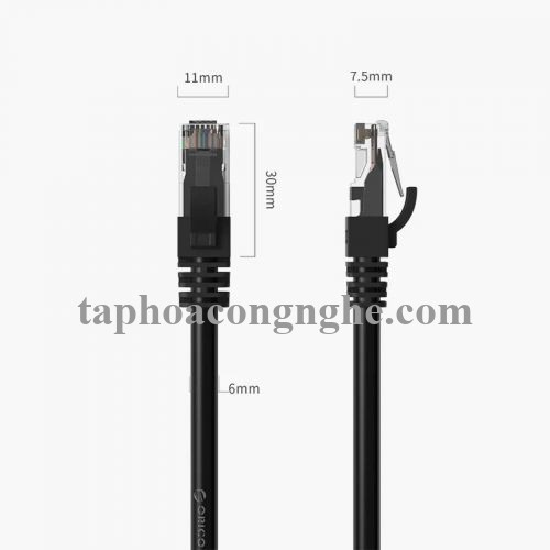 Orico 97802 PUG-C6-150-BK cat6 gigabit 15m màu đen Cáp mạng 30097802